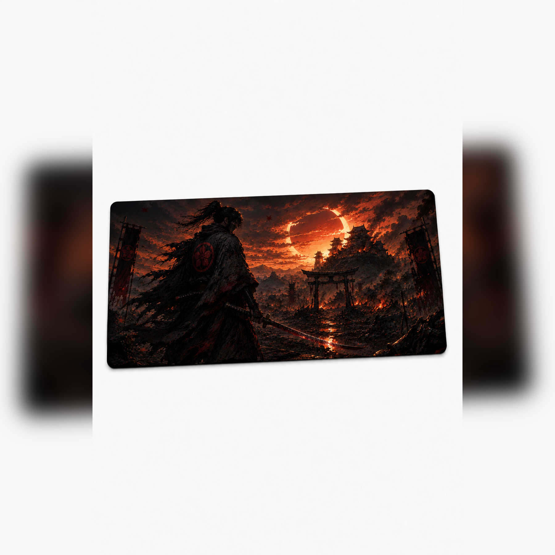 Anime Samurai-Ninja Collection 80x40 cm Büyük Boy Gaming Mousepad Kaymaz Taban Deskmat
