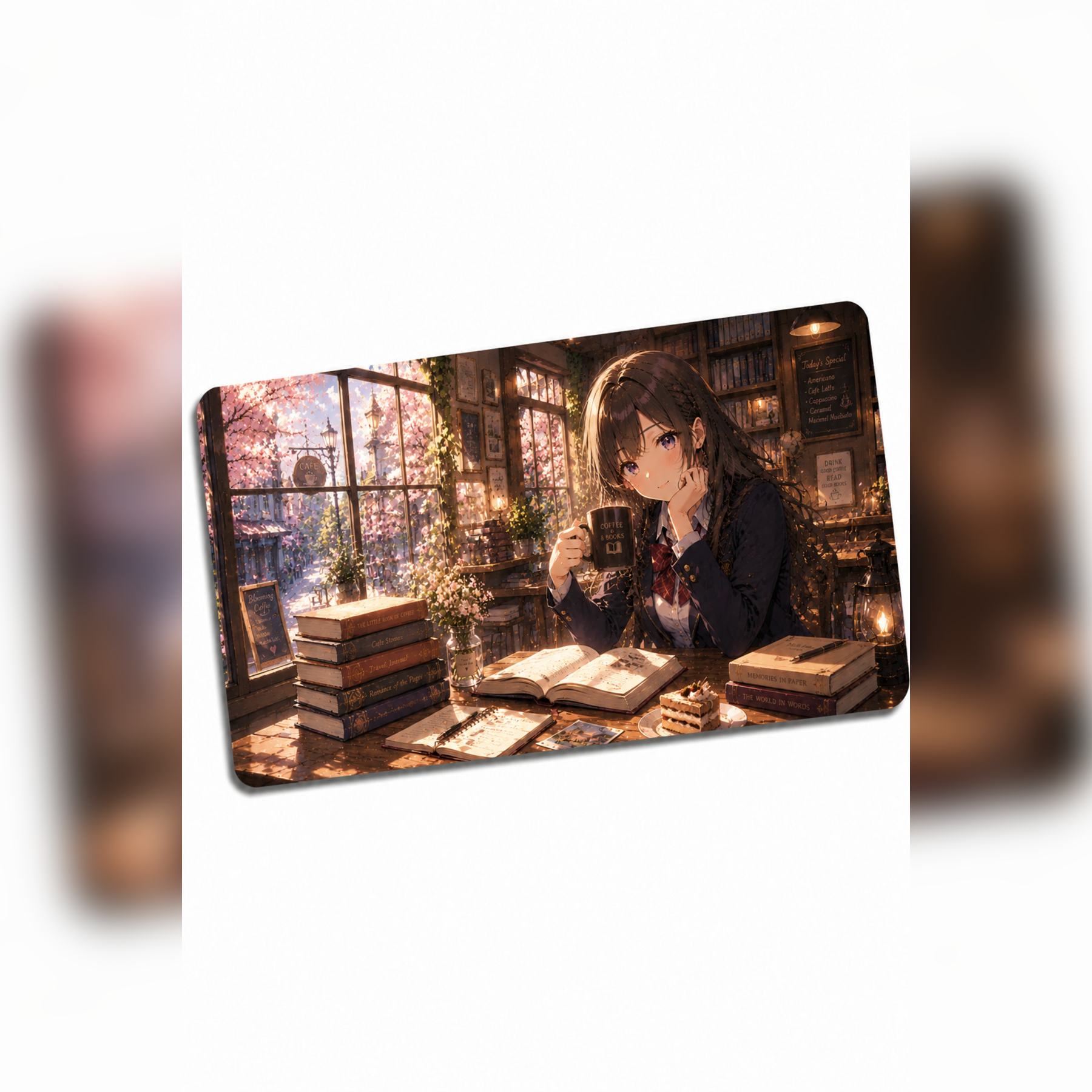 Anime scholl-cafe Collection 80x40 cm Büyük Boy Gaming Mousepad Kaymaz Taban Deskmat