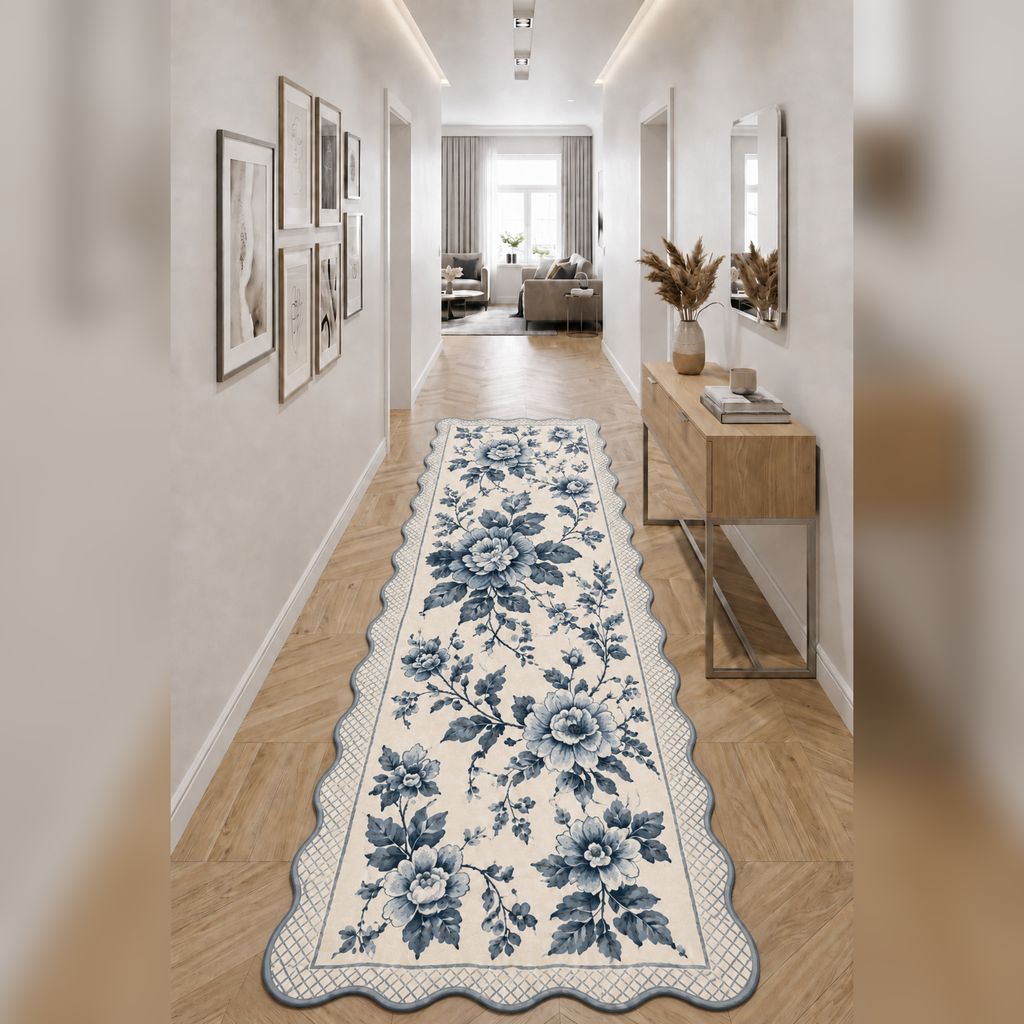 Botanica Luxe Collection English Rose Kişiye Özel Üretim Dekoratif Kaymaz Taban Antre/Hol Halısı – Dijital Baskı, Yıkanabilir, Farklı Ölçü Seçenekleri