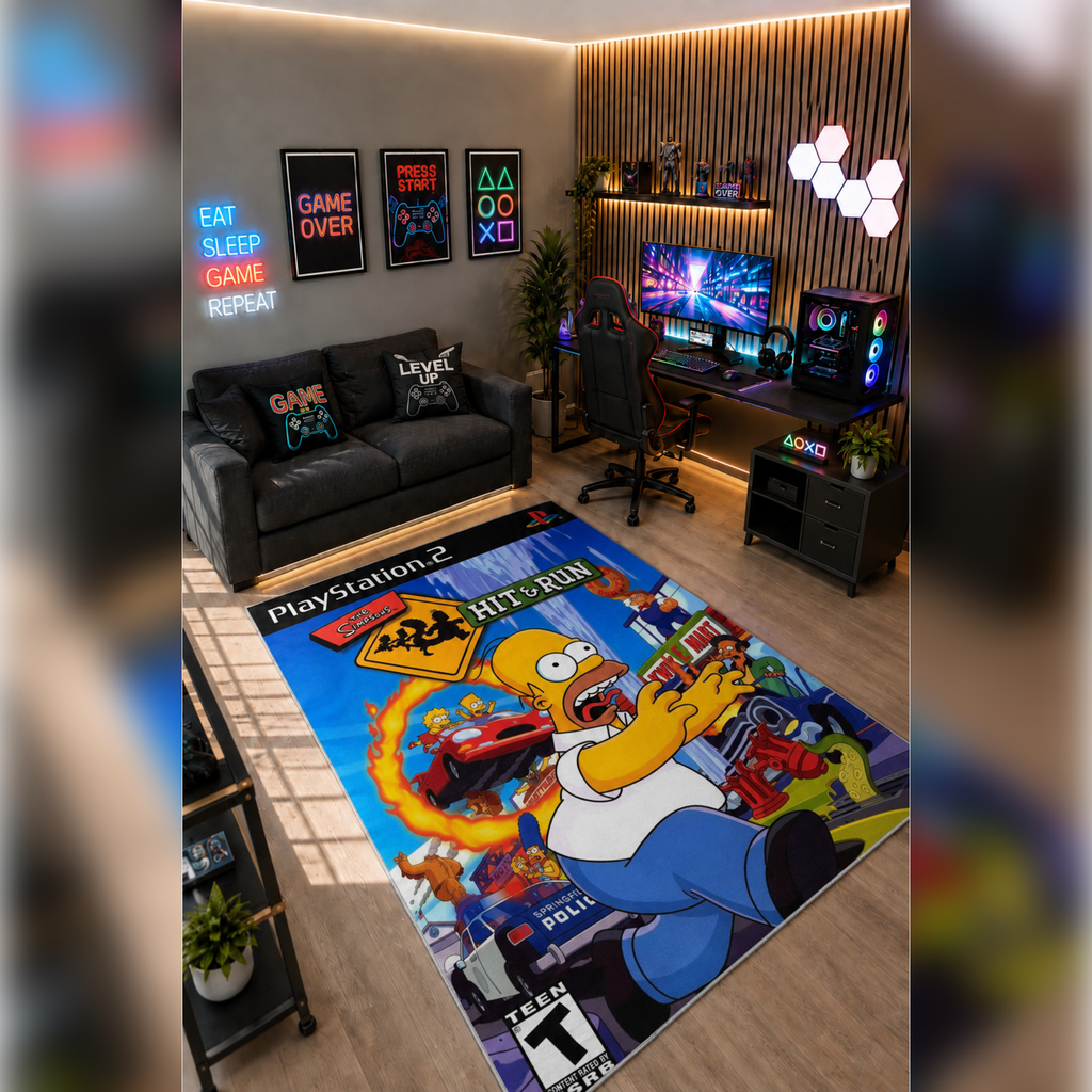 Gamer Collection Kişiye Özel Üretim Dekoratif Kaymaz Taban Oyun Odası Halısı – Dijital Baskı Yıkanabilir – Farklı Ölçü Seçenekleri