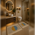 Banyo Paspası 2'li Set Kaymaz Tabanlı ve Yıkanabilir 60x90 Cm - 50x60 Cm