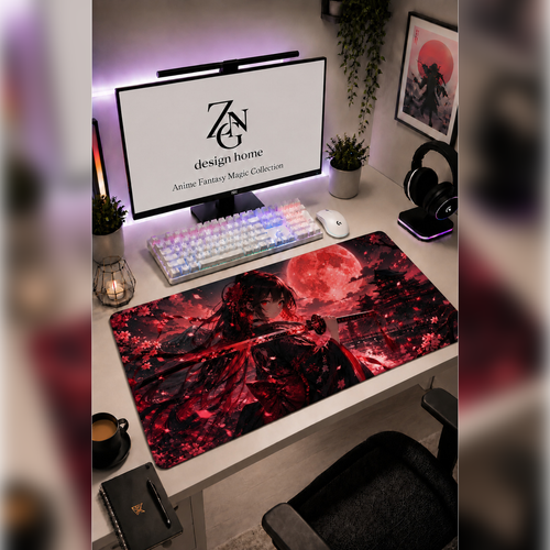 Anime Fantasy Magic Collection 80x40 cm Büyük Boy Gaming Mousepad Kaymaz Taban Deskmat
