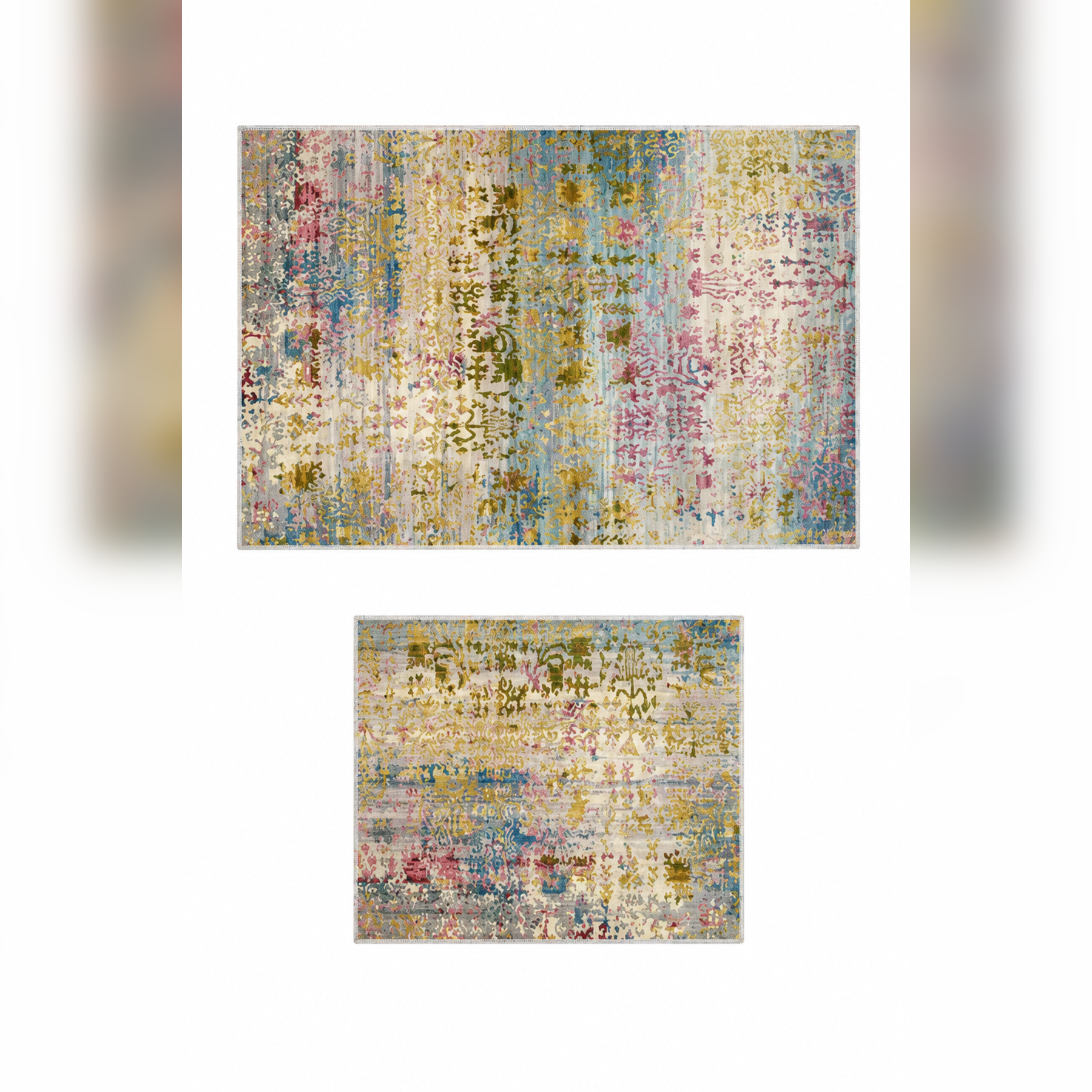 Banyo Paspası 2'li Set Kaymaz Tabanlı ve Yıkanabilir 60x90 Cm - 50x60 Cm