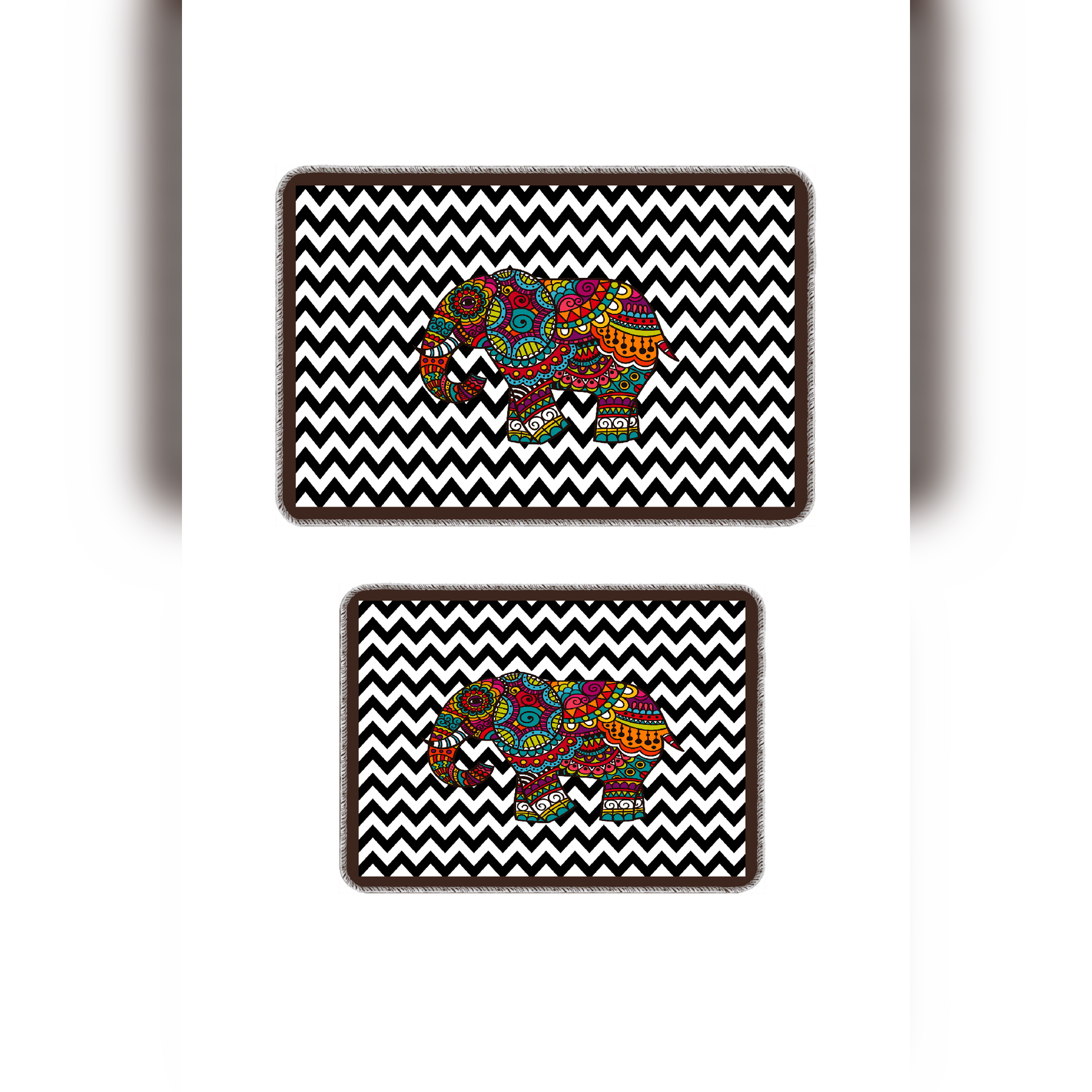 Banyo Paspası 2'li Set Kaymaz Tabanlı ve Yıkanabilir 60x90 Cm - 50x60 Cm