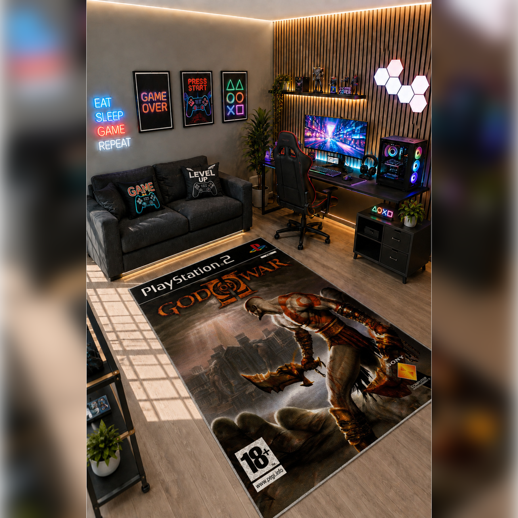 Gamer Collection Kişiye Özel Üretim Dekoratif Kaymaz Taban Oyun Odası Halısı – Dijital Baskı Yıkanabilir – Farklı Ölçü Seçenekleri