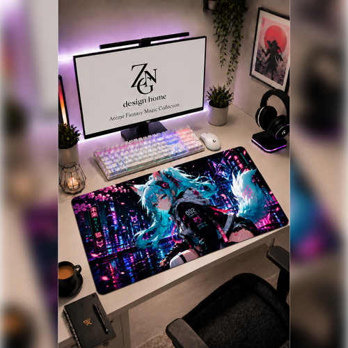 Anime Fantasy Magic Collection 80x40 cm Büyük Boy Gaming Mousepad Kaymaz Taban Deskmat