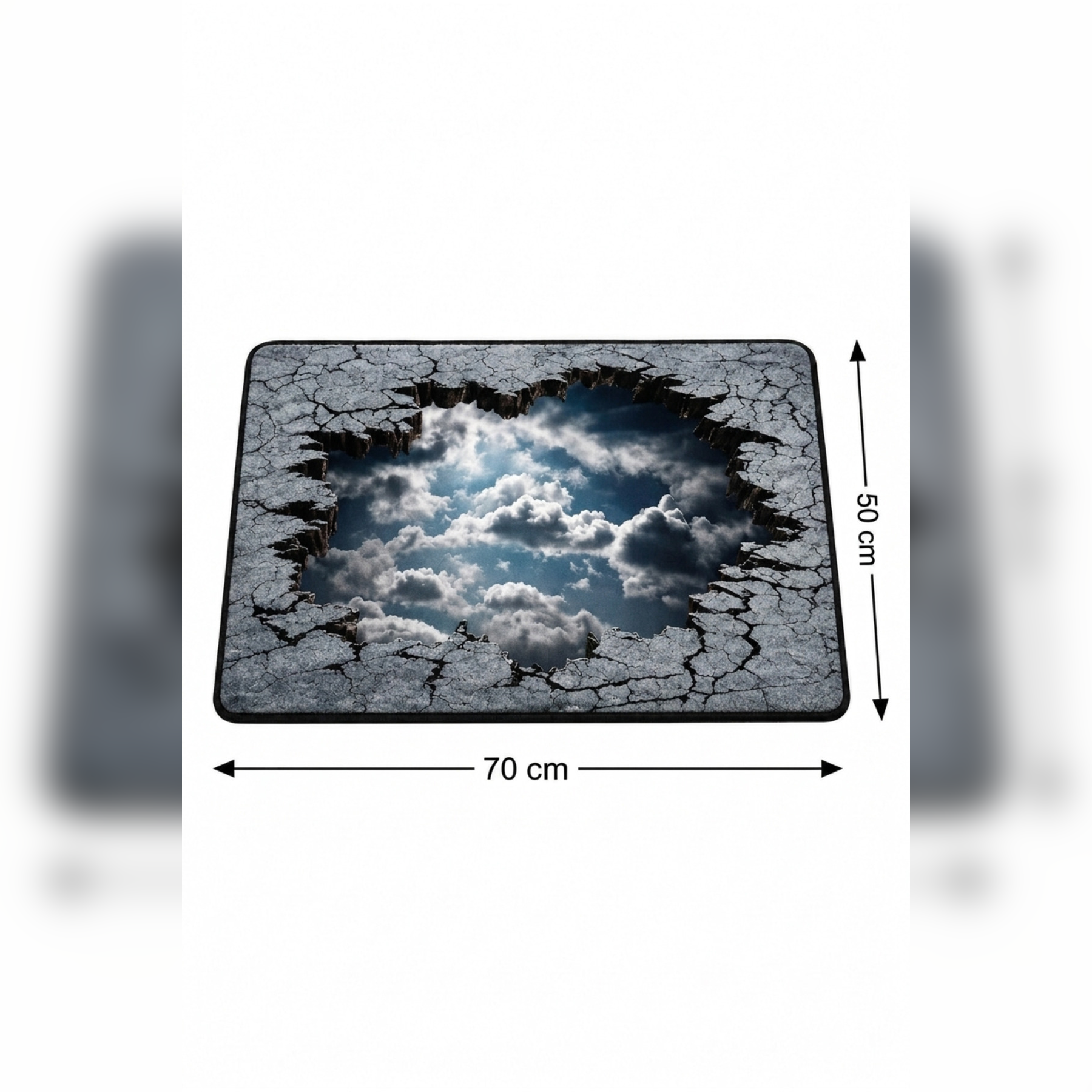 Gökyüzü Çukuru 3D İllüzyon Kapı Önü Paspası 70×50 cm -60 x 90 cm – Kaymaz Taban – Kişiye Özel Tasarım Seçeneği