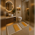 Banyo Paspası 2'li Set Kaymaz Tabanlı ve Yıkanabilir 60x90 Cm - 50x60 Cm