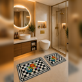 Banyo Paspası 2'li Set Kaymaz Tabanlı ve Yıkanabilir 60x90 Cm - 50x60 Cm