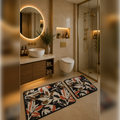 Banyo Paspası 2'li Set Kaymaz Tabanlı ve Yıkanabilir 60x90 Cm - 50x60 Cm
