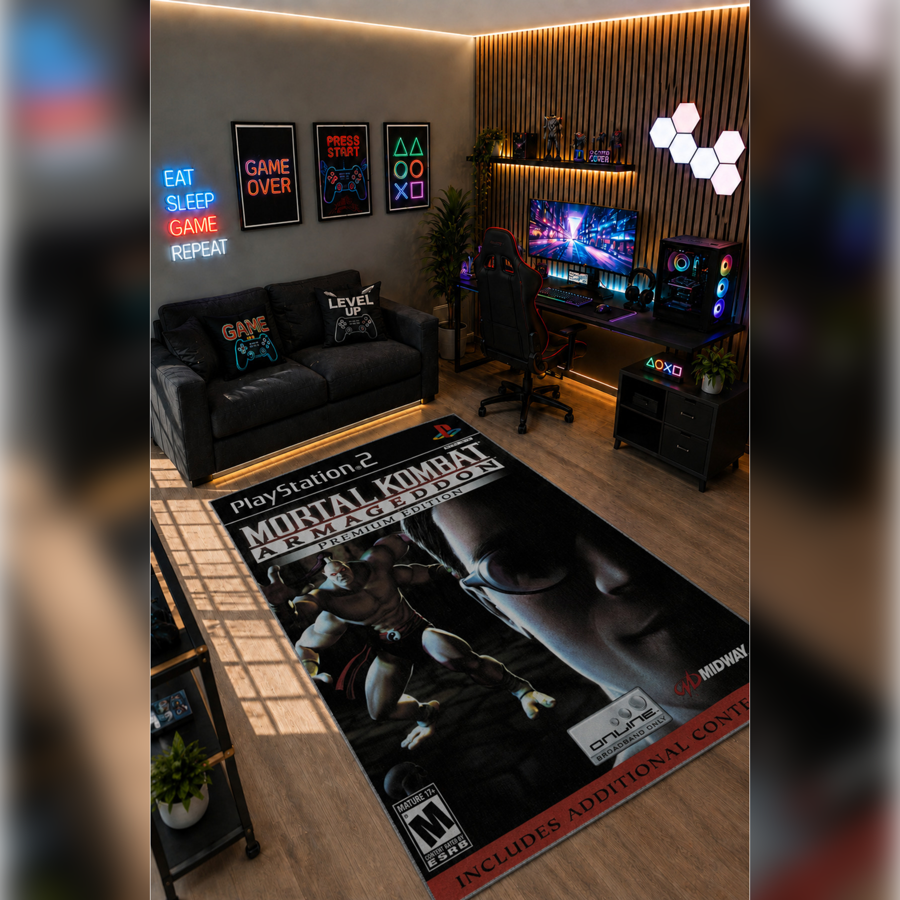 Gamer Collection Kişiye Özel Üretim Dekoratif Kaymaz Taban Oyun Odası Halısı – Dijital Baskı Yıkanabilir – Farklı Ölçü Seçenekleri