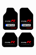 HONDA Typer Signature Personalized Name and License Plate Printed Universal Premium Car Floor Mat 4-Piece Set – Compatible with All Vehicle Models – Non-Slip DOT Backing
