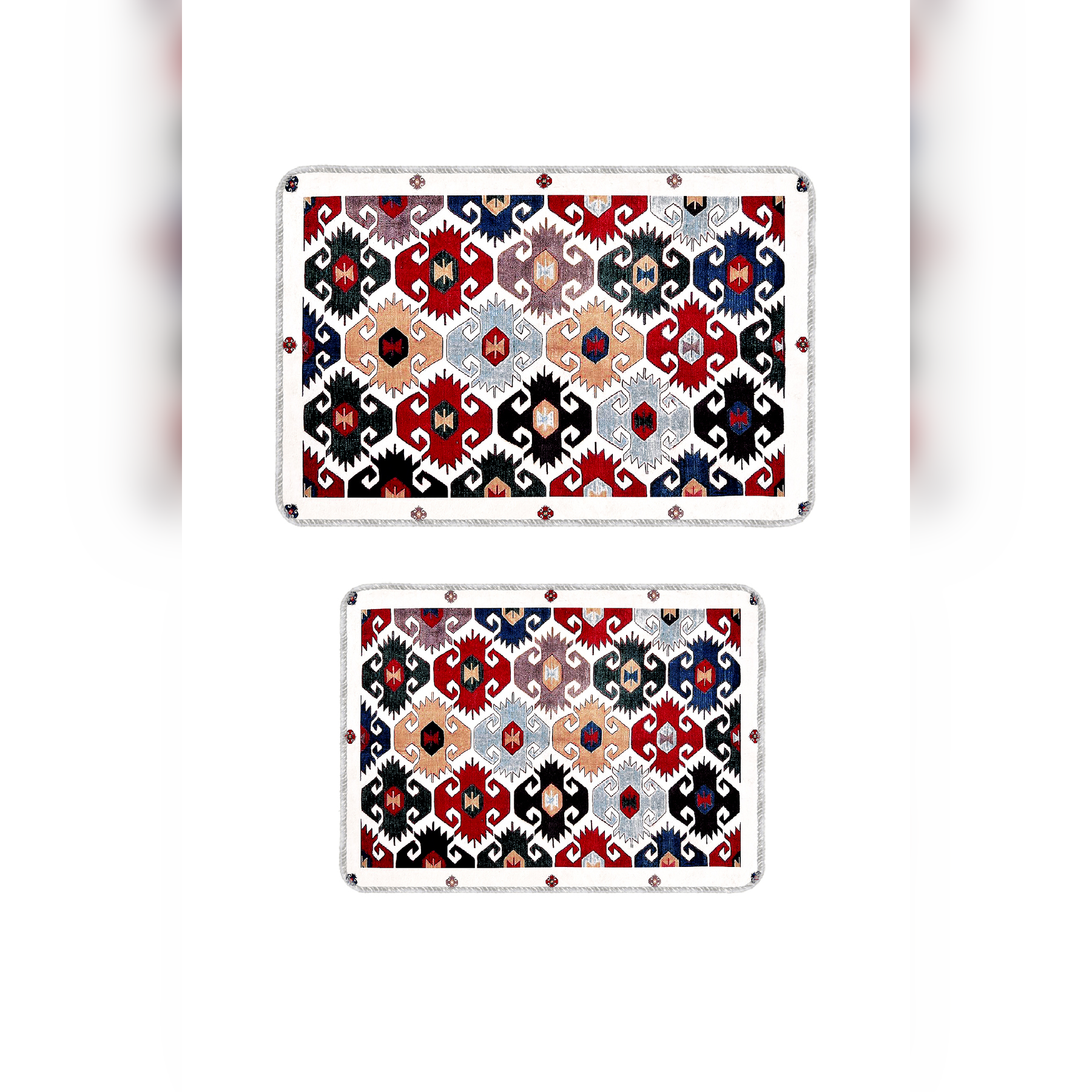 Banyo Paspası 2'li Set Kaymaz Tabanlı ve Yıkanabilir 60x90 Cm - 50x60 Cm