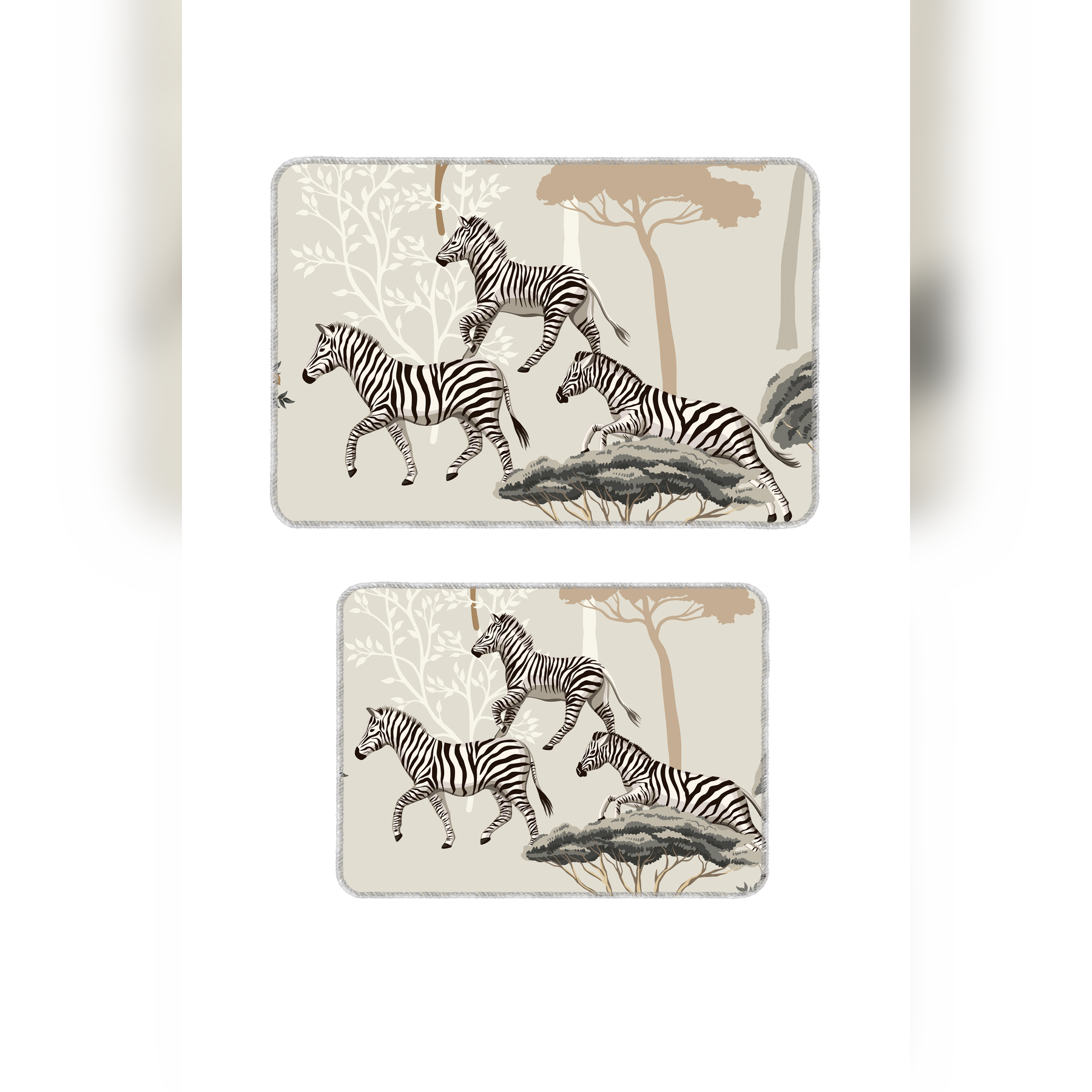 Banyo Paspası 2'li Set Kaymaz Tabanlı ve Yıkanabilir 60x90 Cm - 50x60 Cm
