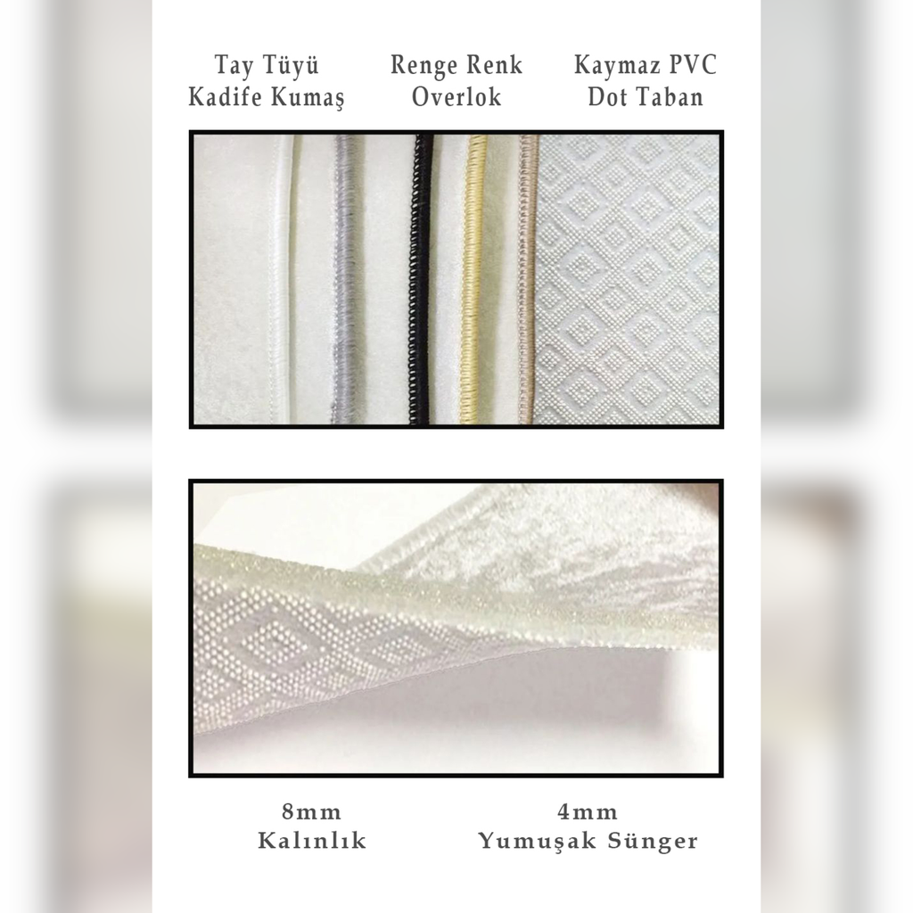 Banyo Paspası 2'li Set Kaymaz Tabanlı ve Yıkanabilir 60x90 Cm - 50x60 Cm