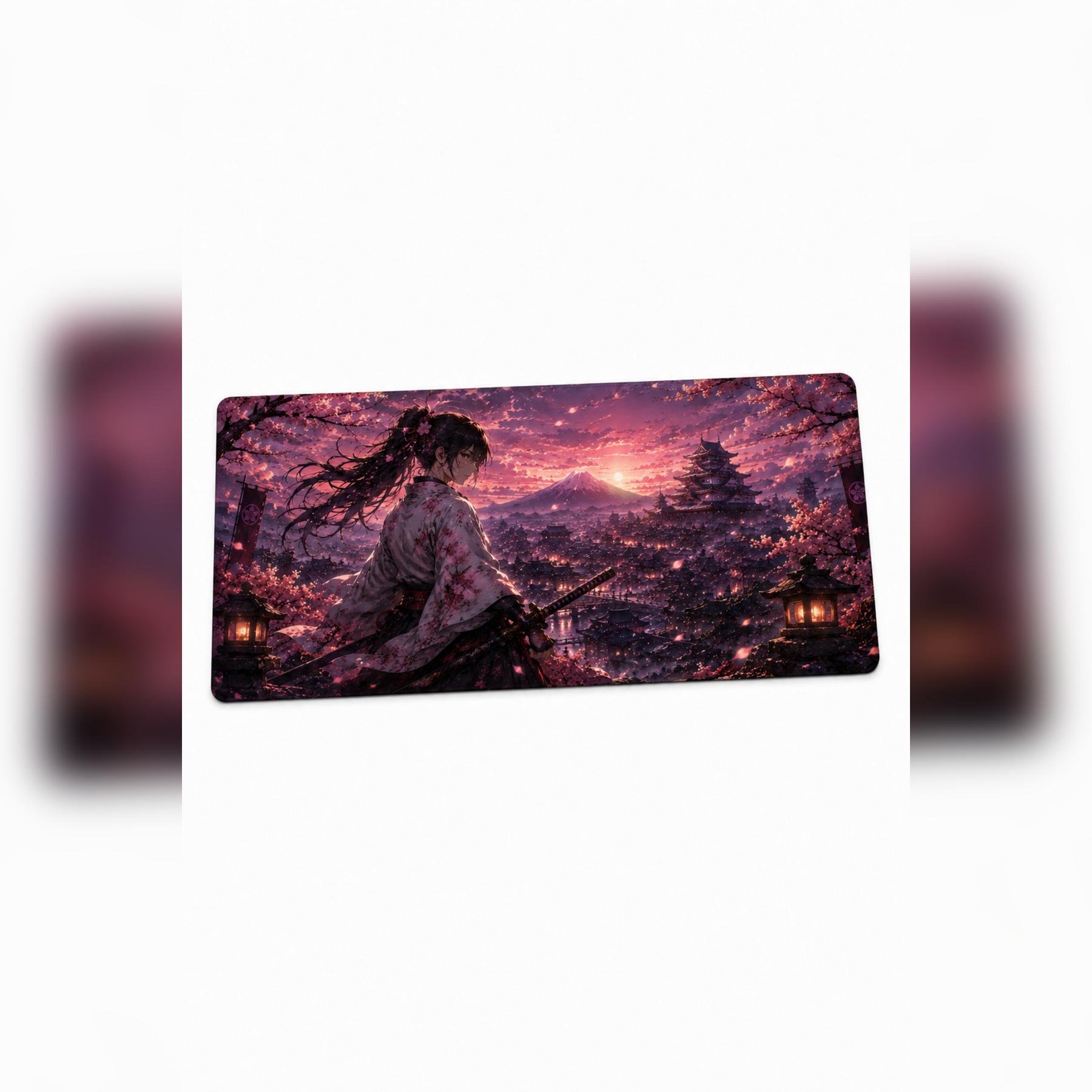 Anime Samurai-Ninja Collection 80x40 cm Büyük Boy Gaming Mousepad Kaymaz Taban Deskmat