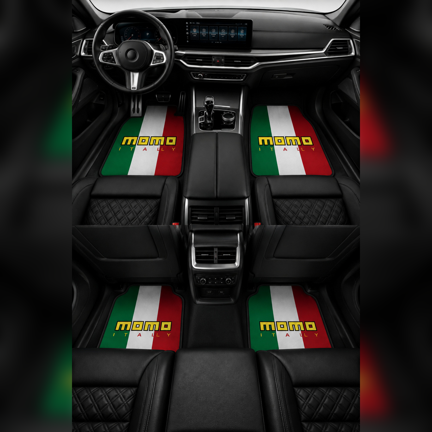 ITALIA STYLE İtalya Temalı Kişiye Özel Tasarım Universal Premium Araç İçi Oto Paspası 4'lü Set– Tüm Araç Modellerine Uyumlu-Kaymaz DOT Taban