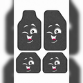 EMOJİ Tasarımlı Premium Araç İçi Oto Paspası 4'lü Set – Tüm Araç Modellerine Uygun – Kaymaz DOT Taban