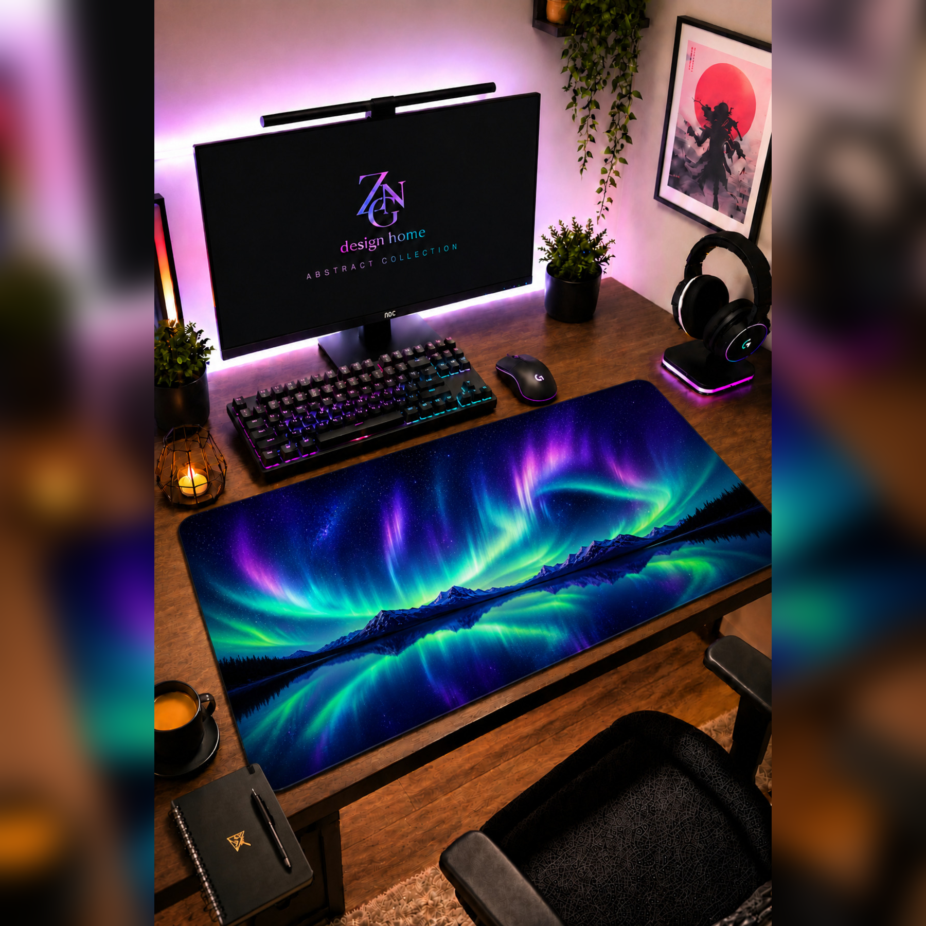 Abstract Collection 80x40 cm Büyük Boy Gaming Mousepad Kaymaz Taban Deskmat