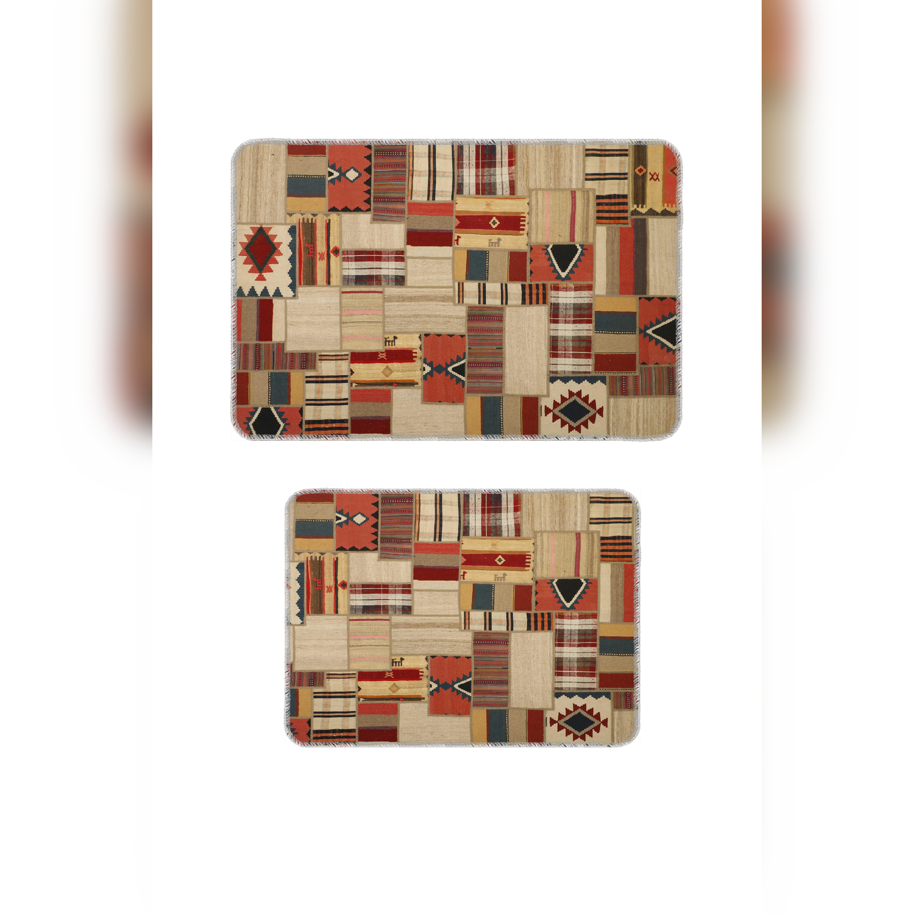Banyo Paspası 2'li Set Kaymaz Tabanlı ve Yıkanabilir 60x90 Cm - 50x60 Cm