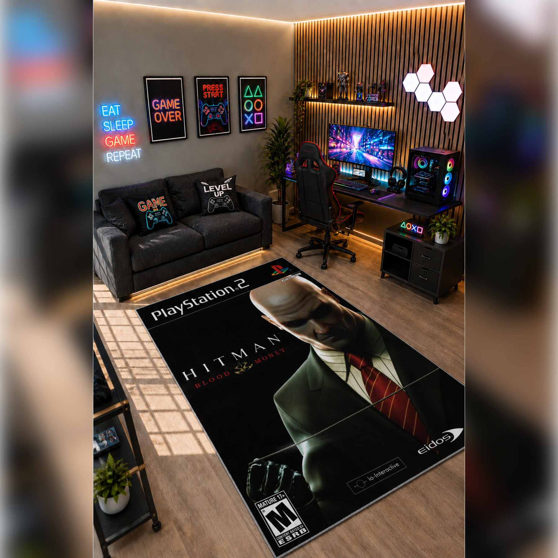 Gamer Collection Kişiye Özel Üretim Dekoratif Kaymaz Taban Oyun Odası Halısı – Dijital Baskı Yıkanabilir – Farklı Ölçü Seçenekleri