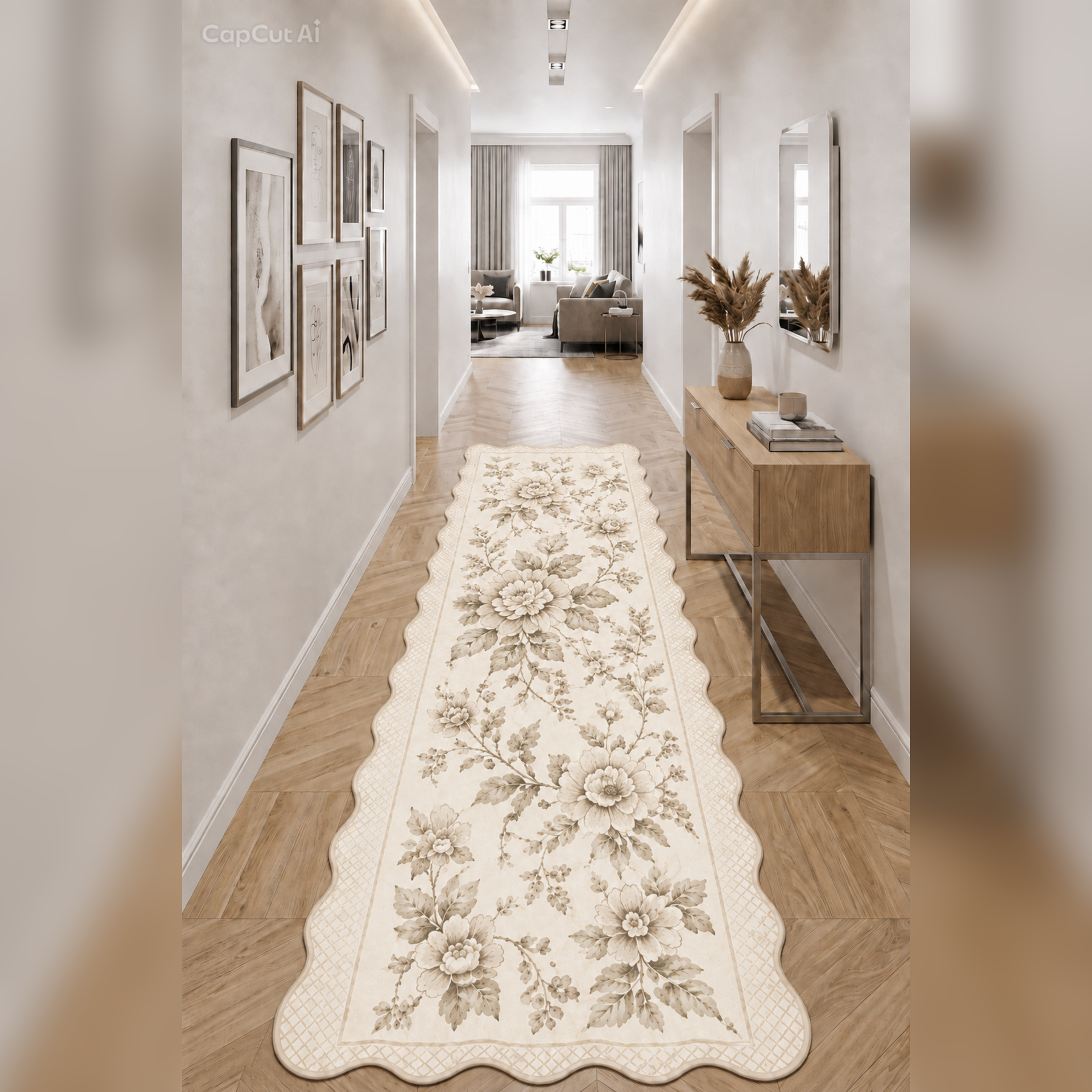 Botanica Luxe Collection English Rose Kişiye Özel Üretim Dekoratif Kaymaz Taban Antre/Hol Halısı – Dijital Baskı, Yıkanabilir, Farklı Ölçü Seçenekleri