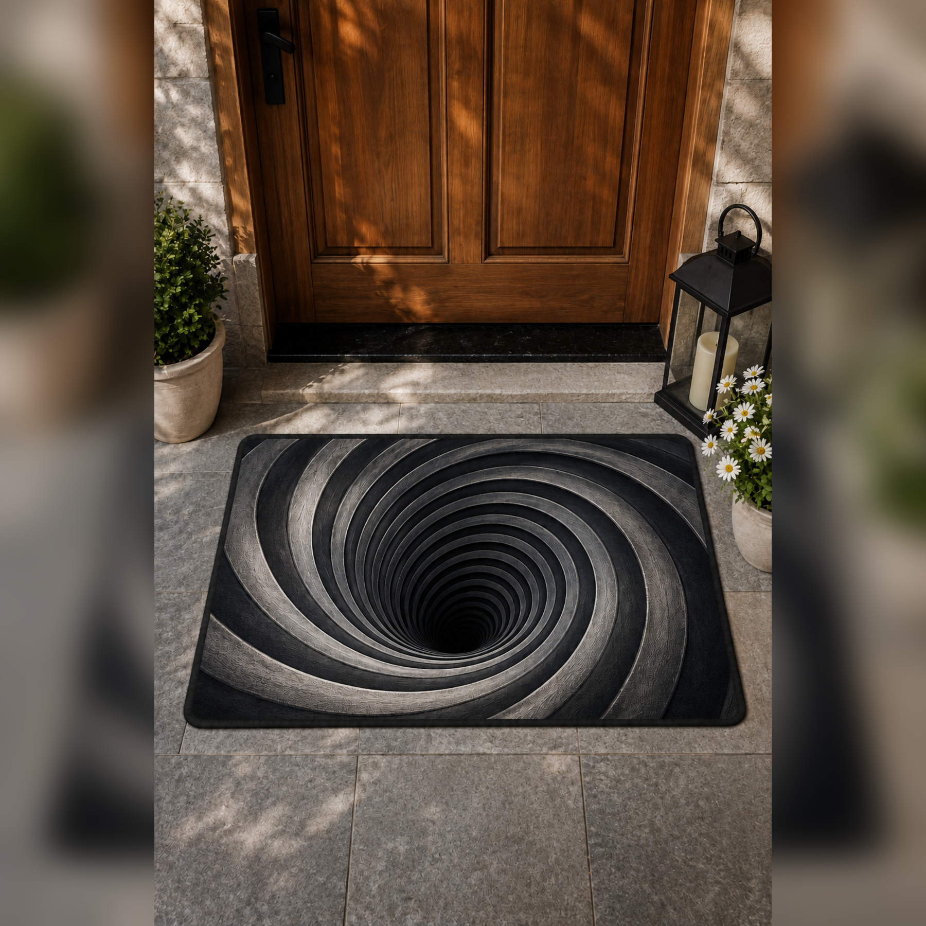 Sipiral Sonsuzluk Gökyüzü 3D İllüzyon Kapı Önü Paspası 70×50 cm -60 x 90 cm – Kaymaz Taban – Kişiye Özel Tasarım Seçeneği