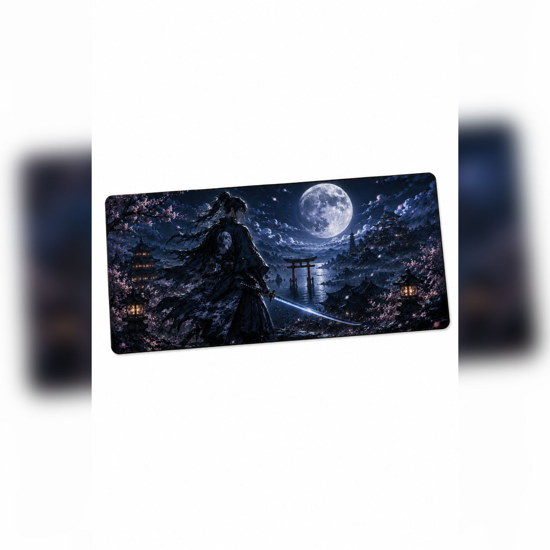 Anime Samurai-Ninja Collection 80x40 cm Büyük Boy Gaming Mousepad Kaymaz Taban Deskmat