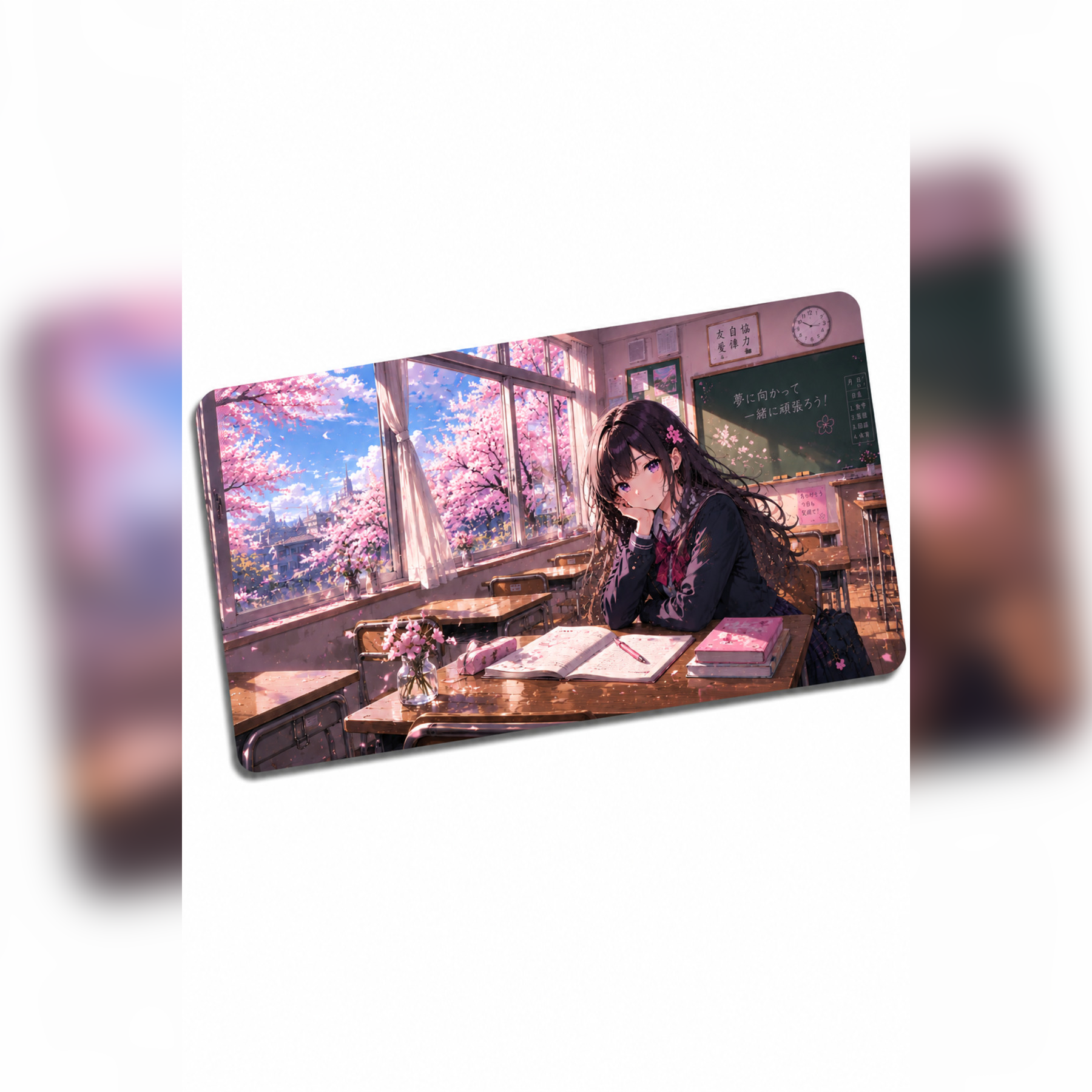 Anime scholl-cafe Collection 80x40 cm Büyük Boy Gaming Mousepad Kaymaz Taban Deskmat