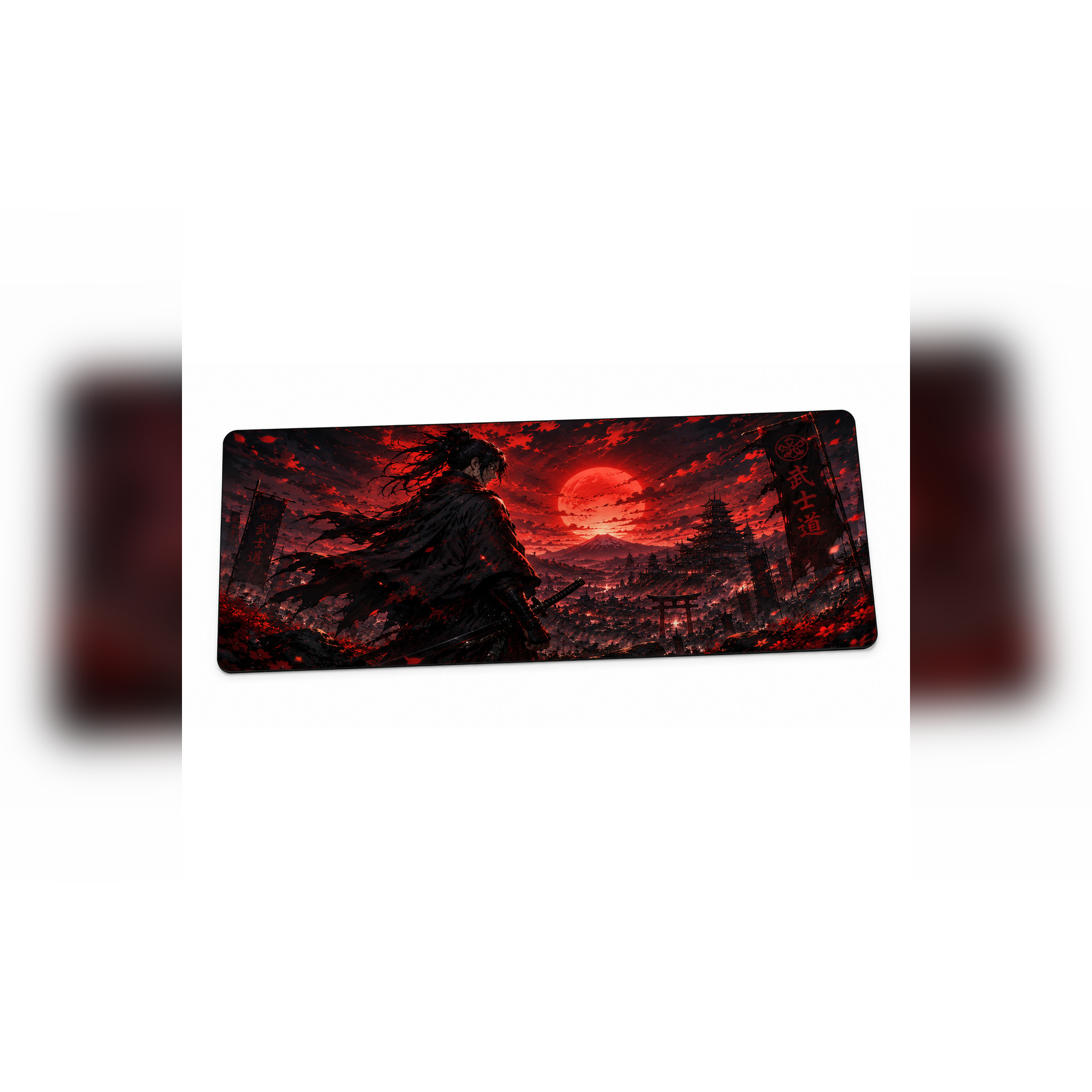 Anime Samurai-Ninja Collection 80x40 cm Büyük Boy Gaming Mousepad Kaymaz Taban Deskmat