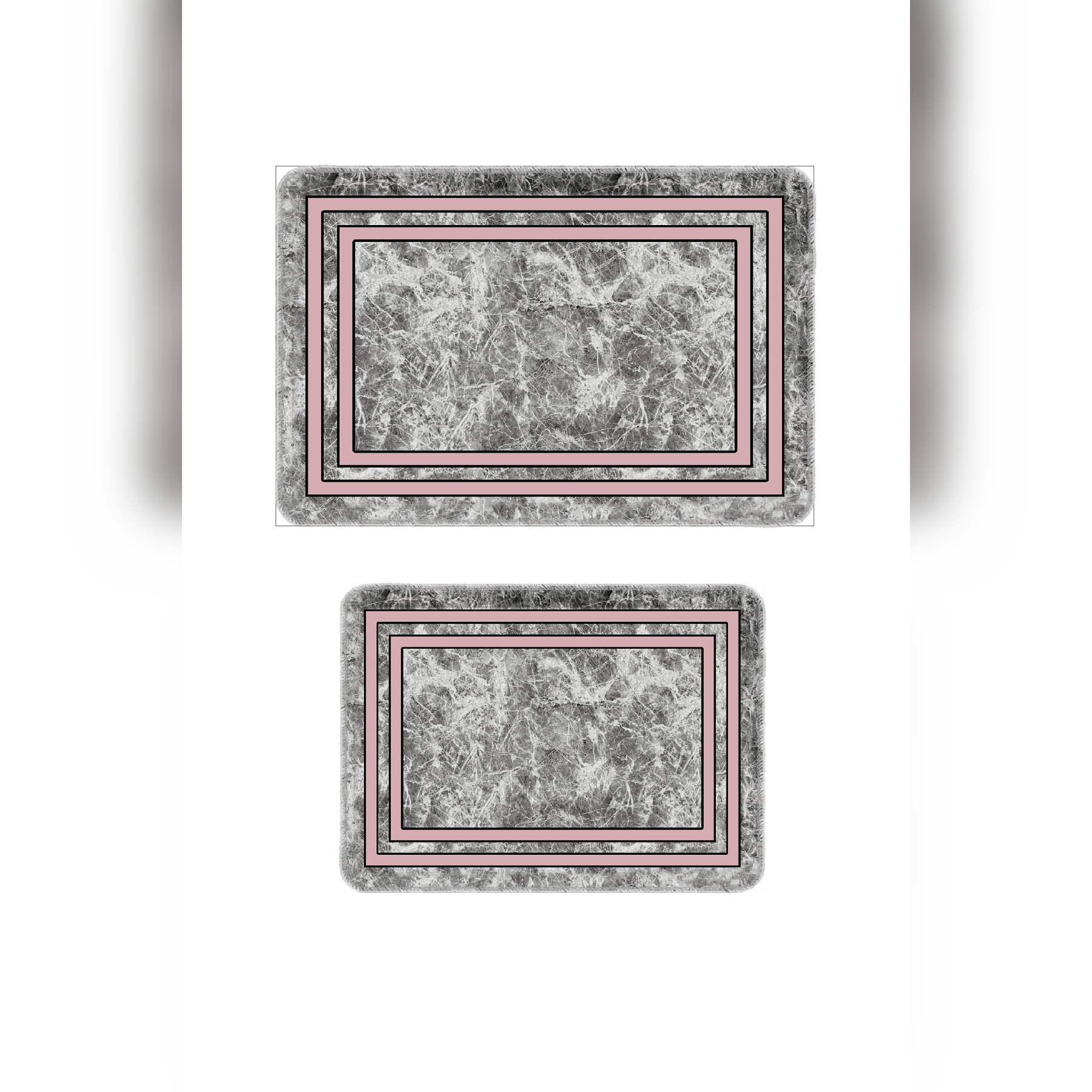 Banyo Paspası 2'li Set Kaymaz Tabanlı ve Yıkanabilir 60x90 Cm - 50x60 Cm