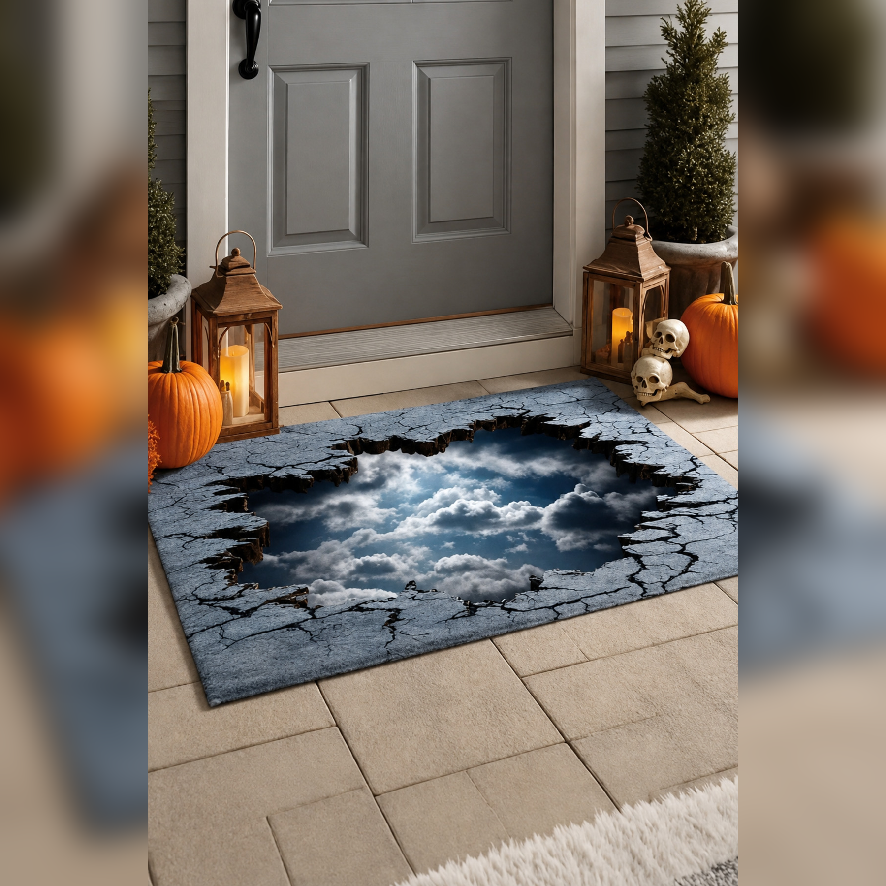 Gökyüzü Çukuru 3D İllüzyon Kapı Önü Paspası 70×50 cm -60 x 90 cm – Kaymaz Taban – Kişiye Özel Tasarım Seçeneği