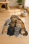 British Shorthair Çok Renkli Kedi Figürlü Mama Halısı ve Paspası, Kaymaz Yıkanabilir, Farklı Ölçü - oda mock-up görseli