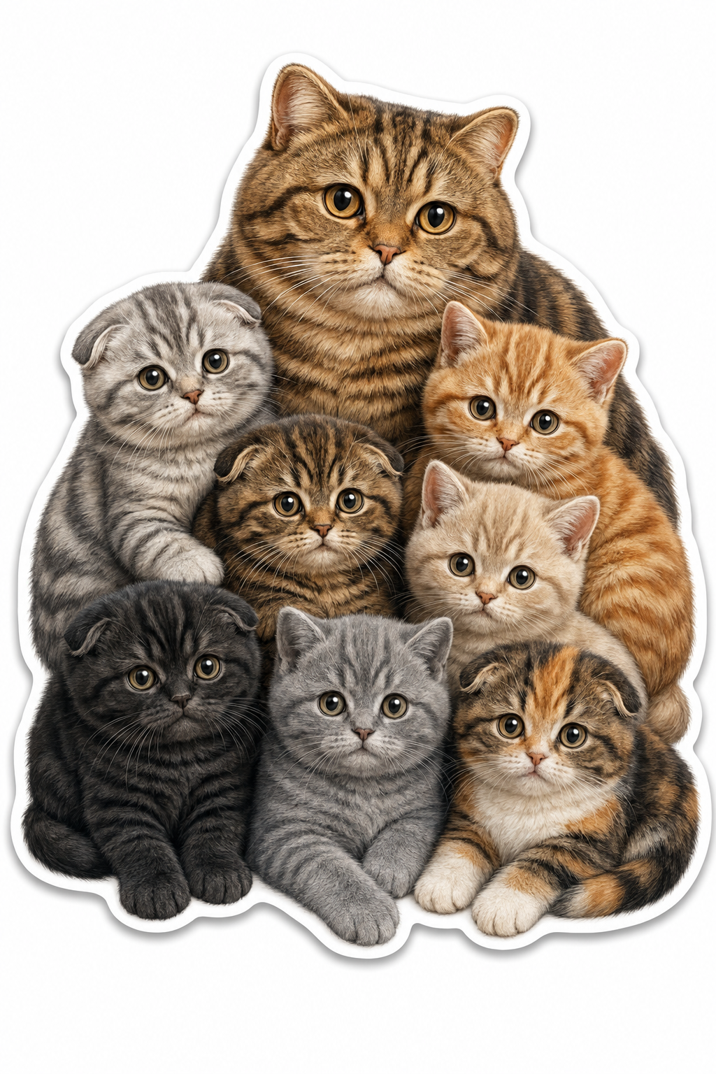 British Shorthair Çok Renkli Kedi Figürlü Mama Halısı ve Paspası, Kaymaz Yıkanabilir, Farklı Ölçü - beyaz zeminli ürün görseli