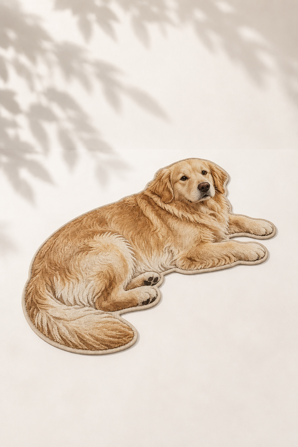 Golden Retriever Golden-Krem Köpek Figürlü Mama Halısı ve Paspası, Kaymaz Yıkanabilir, Farklı Ölçü - beyaz zeminli ürün görseli