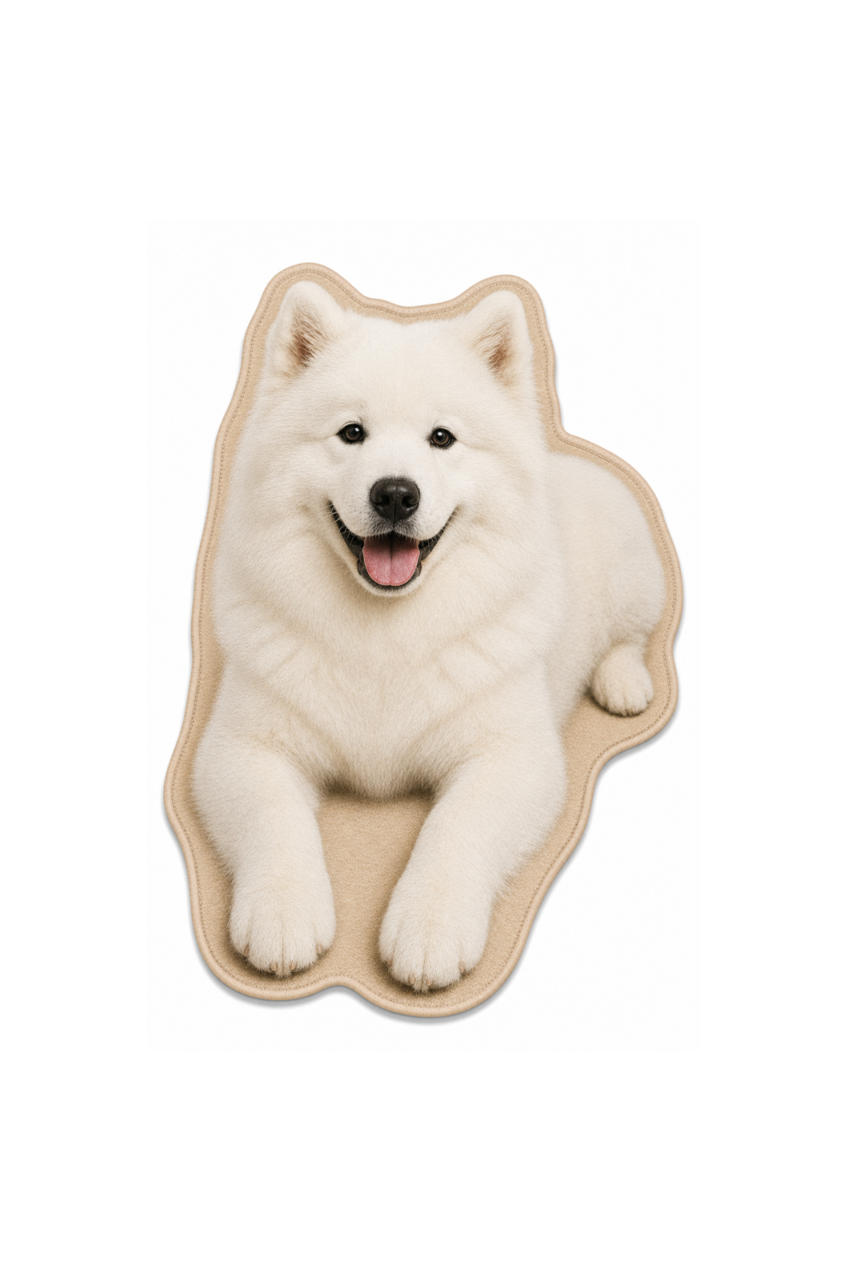 Samoyed Figürlü Mama Paspası Dijital Baskı Kaymaz Taban Yıkanabilir Halı – Farklı Ölçü Seçenekleri - beyaz zeminli ürün görseli